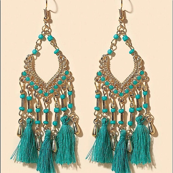 2 FOR $20 Beaded Tassel Decor Earrings - Picture 3 of 4